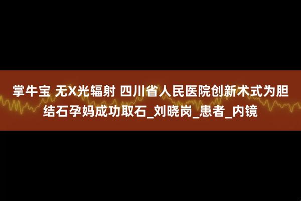掌牛宝 无X光辐射 四川省人民医院创新术式为胆结石孕妈成功取石_刘晓岗_患者_内镜