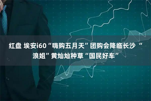 红盘 埃安i60“嗨购五月天”团购会降临长沙 “浪姐”黄灿灿种草“国民好车”